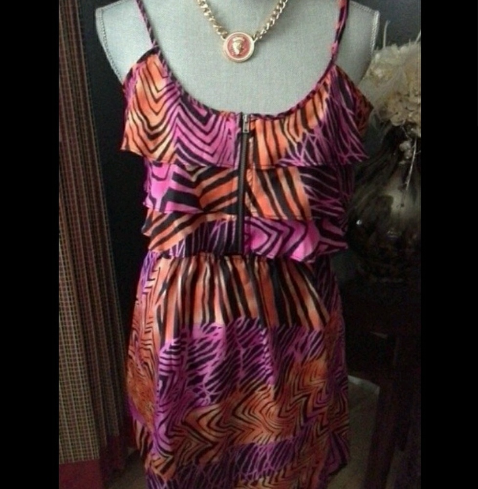 Tri colored tribal- tropical dress